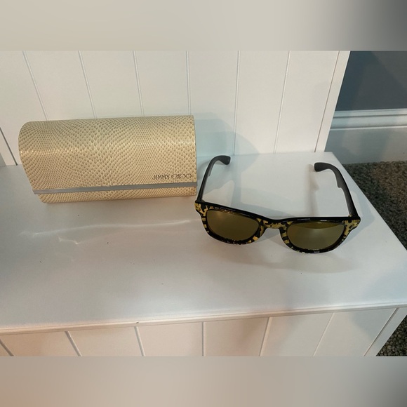 NEW LOW PRICE Jimmy Choo tortoiseshell black and gold sunglasses with case - Picture 2 of 2